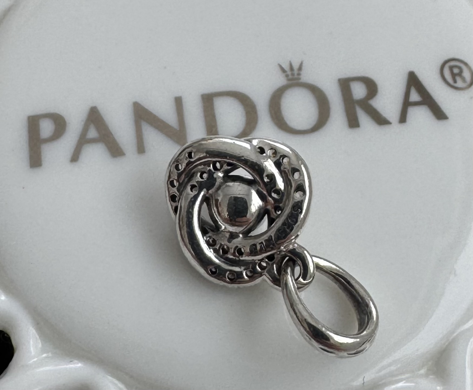 Authentic Pandora Luminous Love Knot Pendant #390401WCP