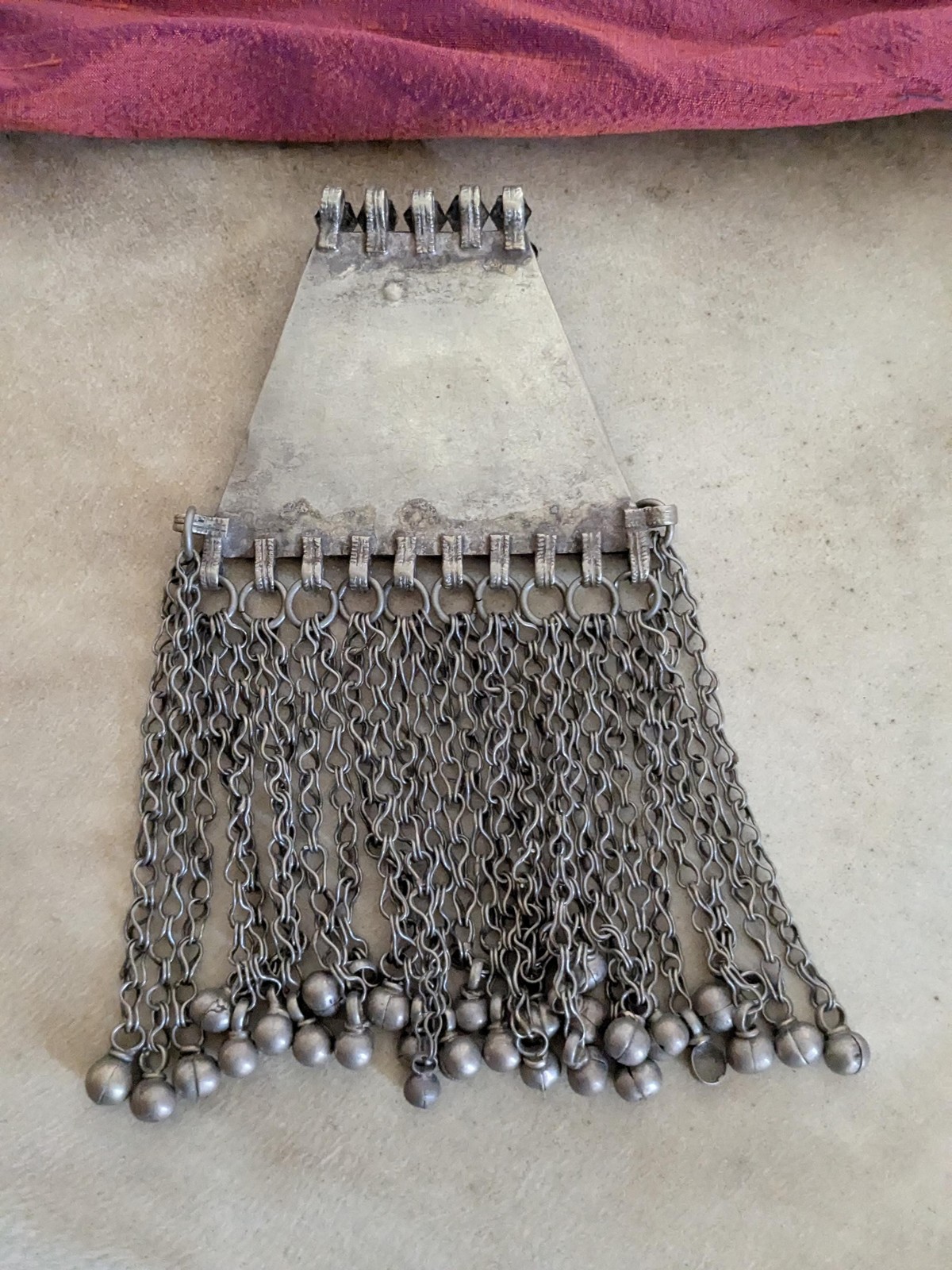 Vintage Tribal Jewelry Pendant Waziri Ethnic Adornment Jingling Dangles (19103)