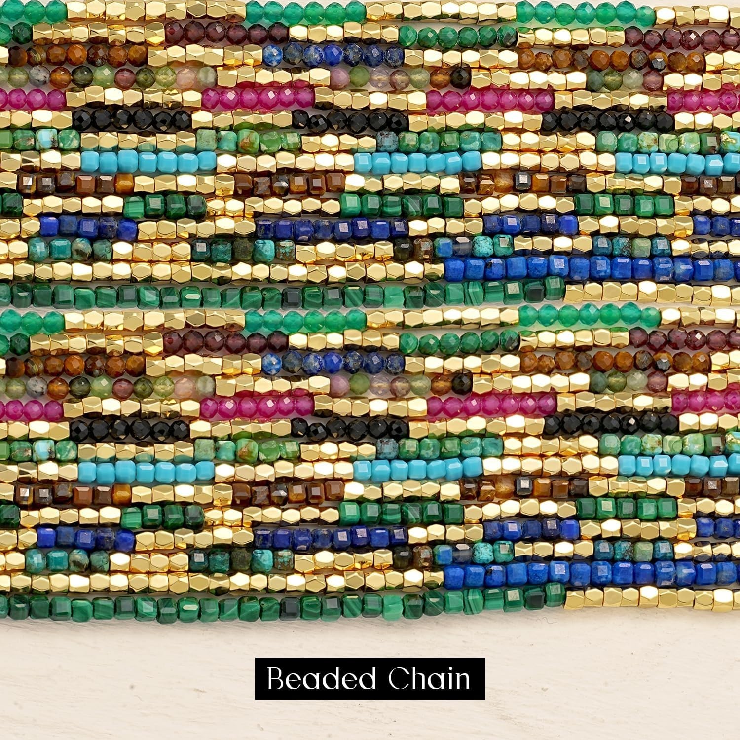 Trendy Handmade Gold Plated Choker – Dainty Tourmaline Bead Layering Necklace