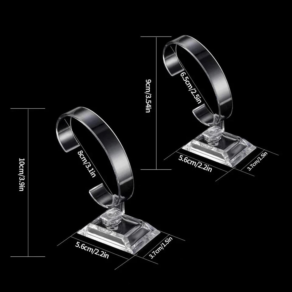 Clear Plastic Watch Display Stand Holder 4 inch 3.5 inch Watch Display Case