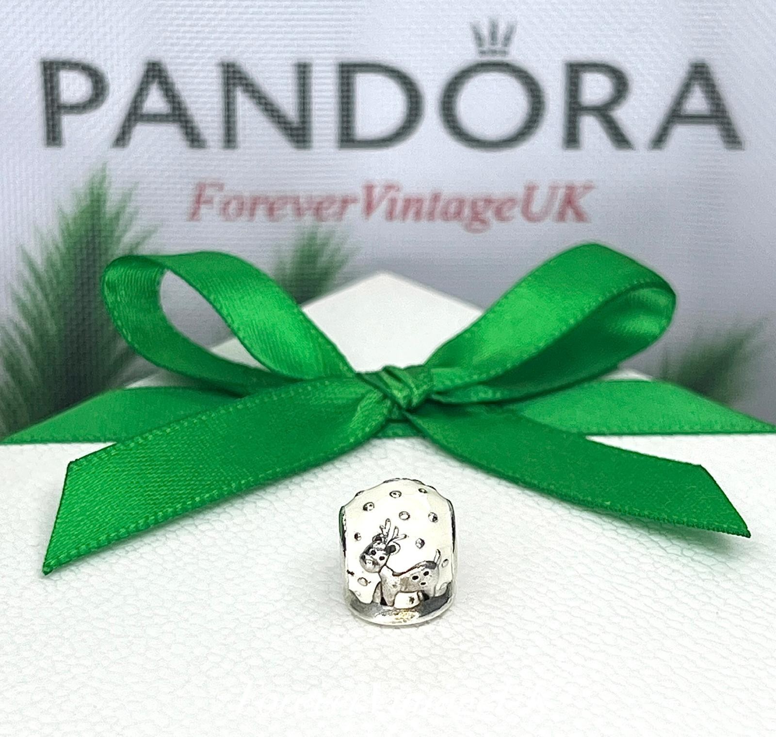 Pandora 💚 Silver “Reindeer Snow Globe” Charm