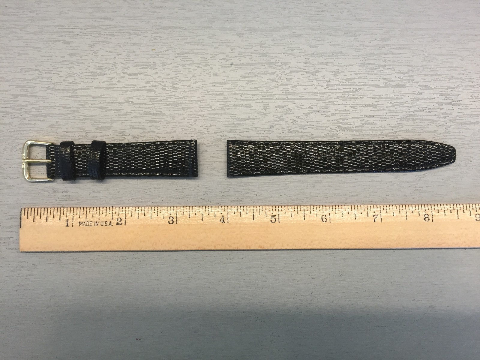 Banda 122 JP Lizard Black Leather Watch Band 14mm to 22mm