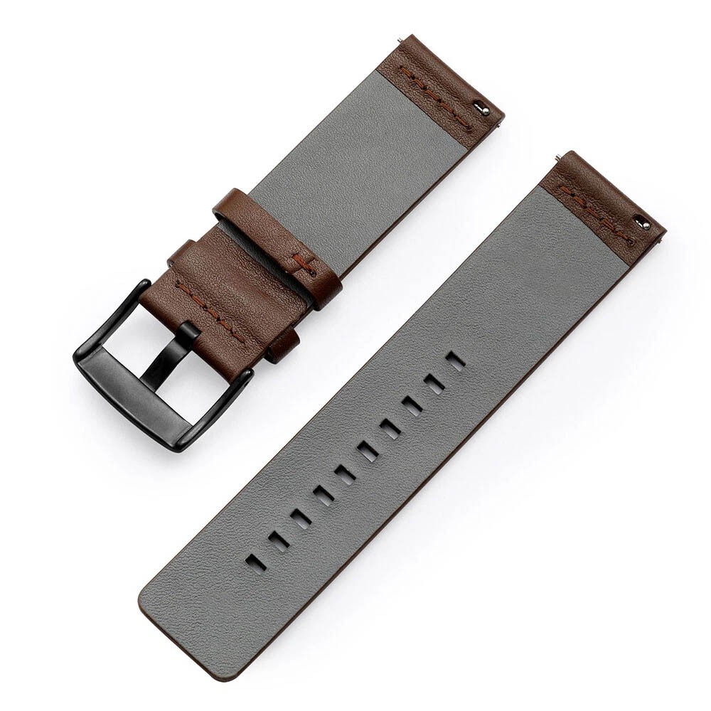 1Pc 24mm Microfiber Leather Brown Watch Band Wrist Strap Quick Release HOT