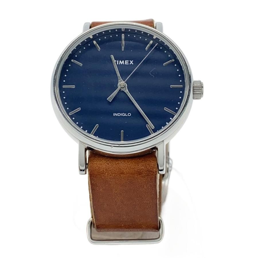 TIMEX Quartz Watch Analog Strap Navy Brown SS TW2P98300