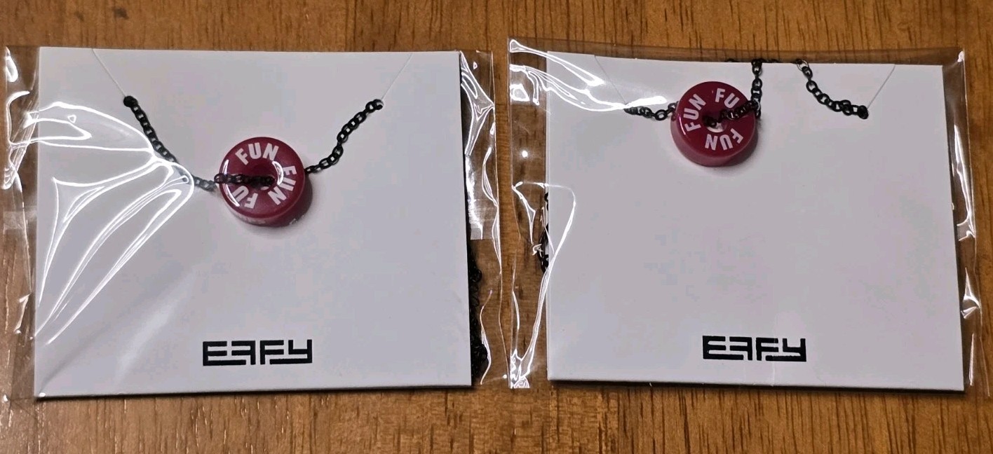 Effy Carnival Cruise Red FUN Ships Charm Barrel Necklace Black Chain Set Of 2