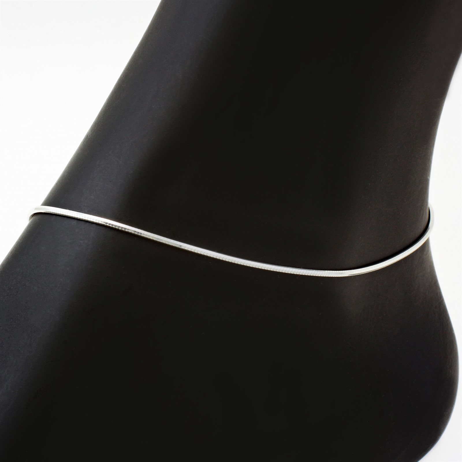 Real 925 Sterling Silver Dia Cut Snake Anklet Ankle Bracelet 9″ 10″ 11″ 12″