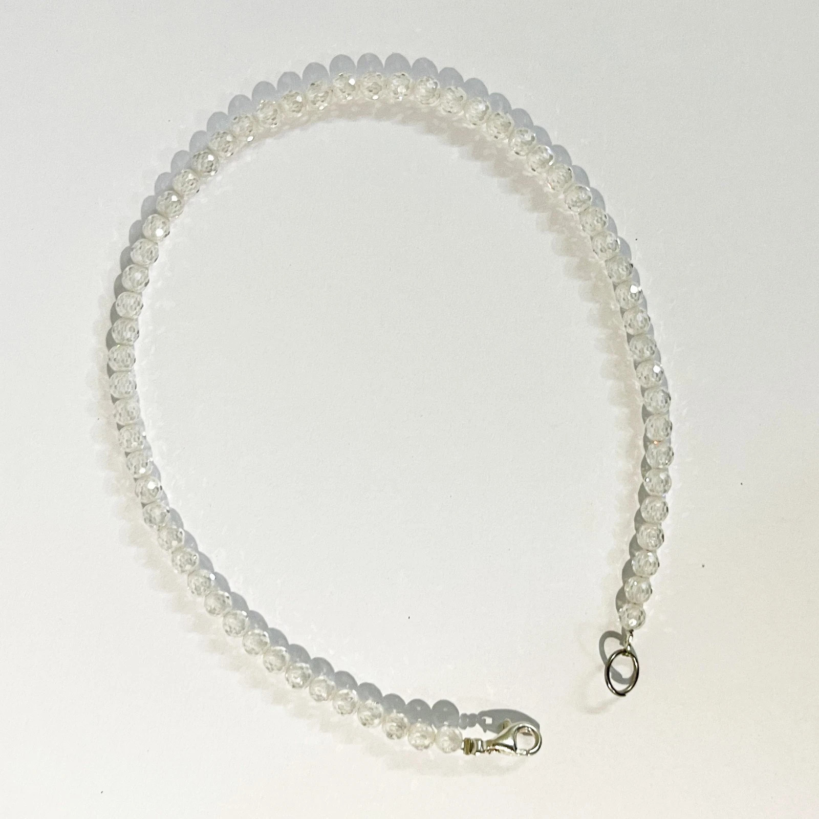 Certified 4 mm 7.5″ Round Off White Treated Diamond Beaded Bracelet