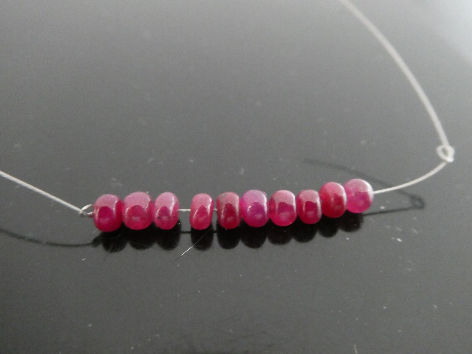 Genuine Red Ruby Gemstone Button Rondelle Smooth 4mm x 3mm Loose 10 BEADS