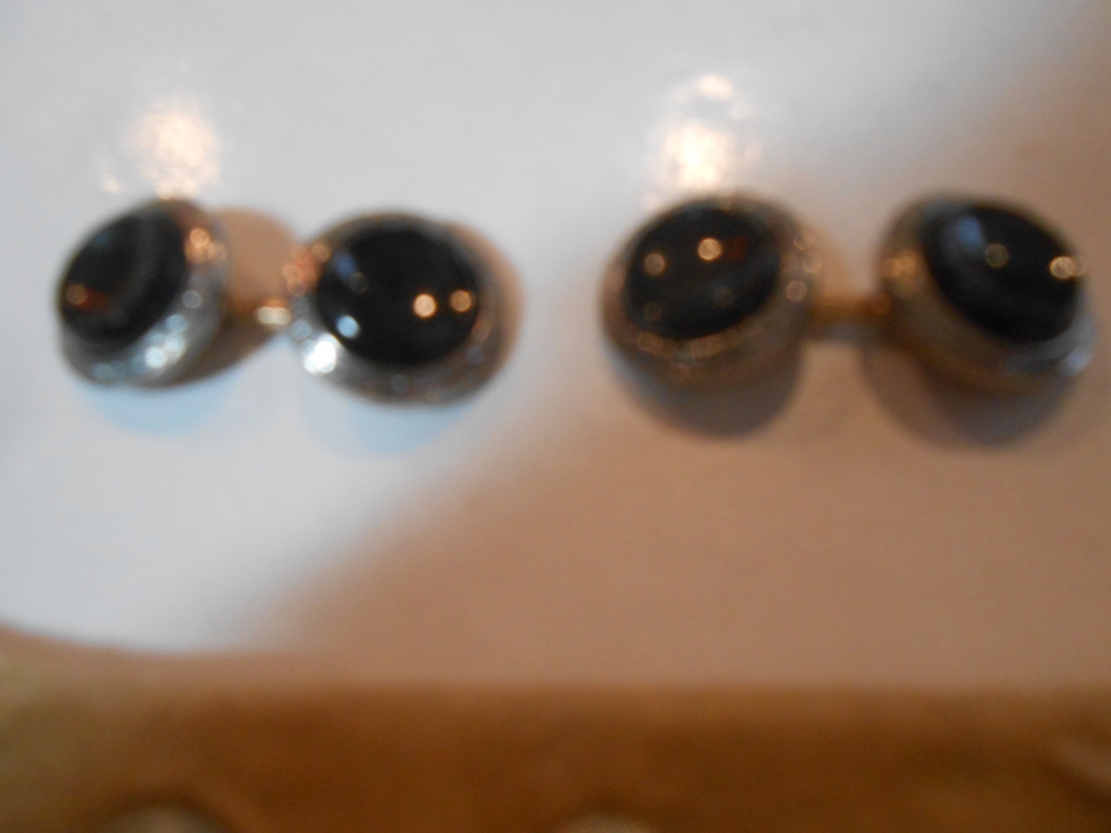 VINTAGE LARTER & SONS 6 PIECE FORMAL WEAR CUFFLINK SET IN ORIGINAL BOX ONYX