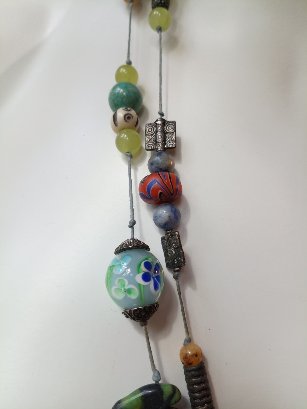 VNTG Artisan African Necklace with Various Beads&Gemstones. Read All Description