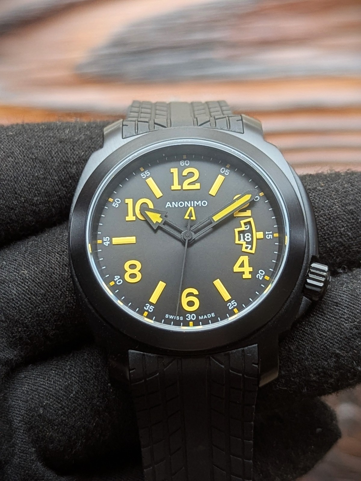 Anonimo Sailor Excellent condition Swiss Made Automatic Black w/Yellow accents