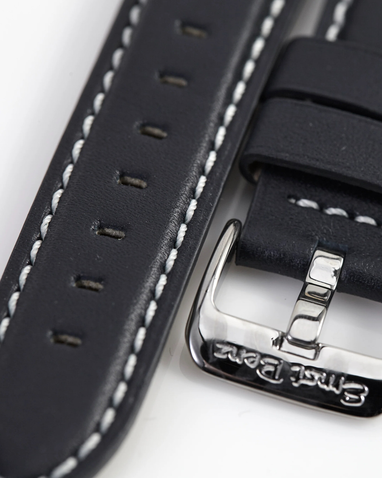 Ernst Benz 20mm x 18mm Black Band w/ White Stitch and Original Buckle