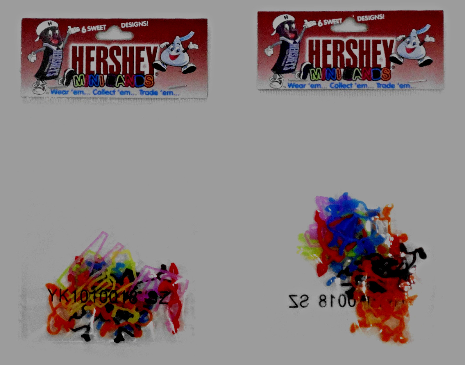 NEW Lot 2 Packs HERSHEY Shape MINI BANDS Bracelets Silly Bands Children Kids