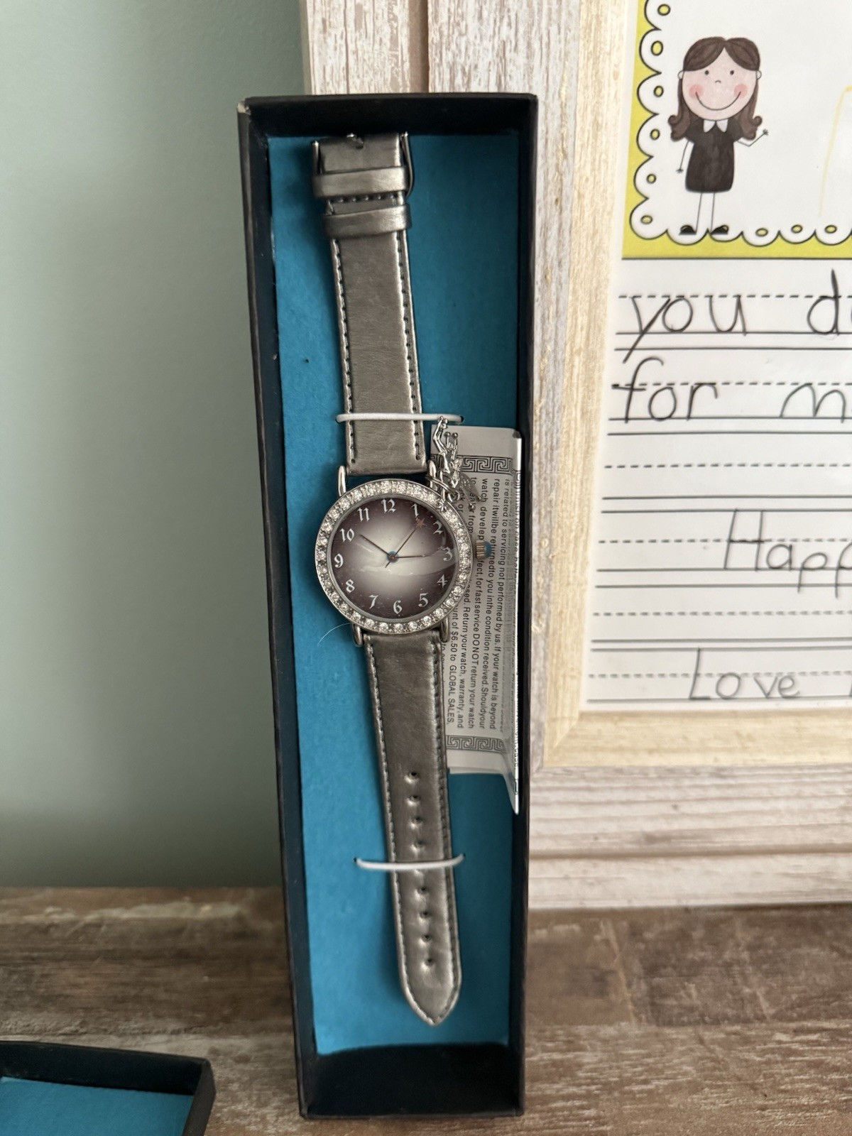Paris Hilton Fairy Dust Women’s Quartz Gray Dial Leather Strap Watch 32mm Box