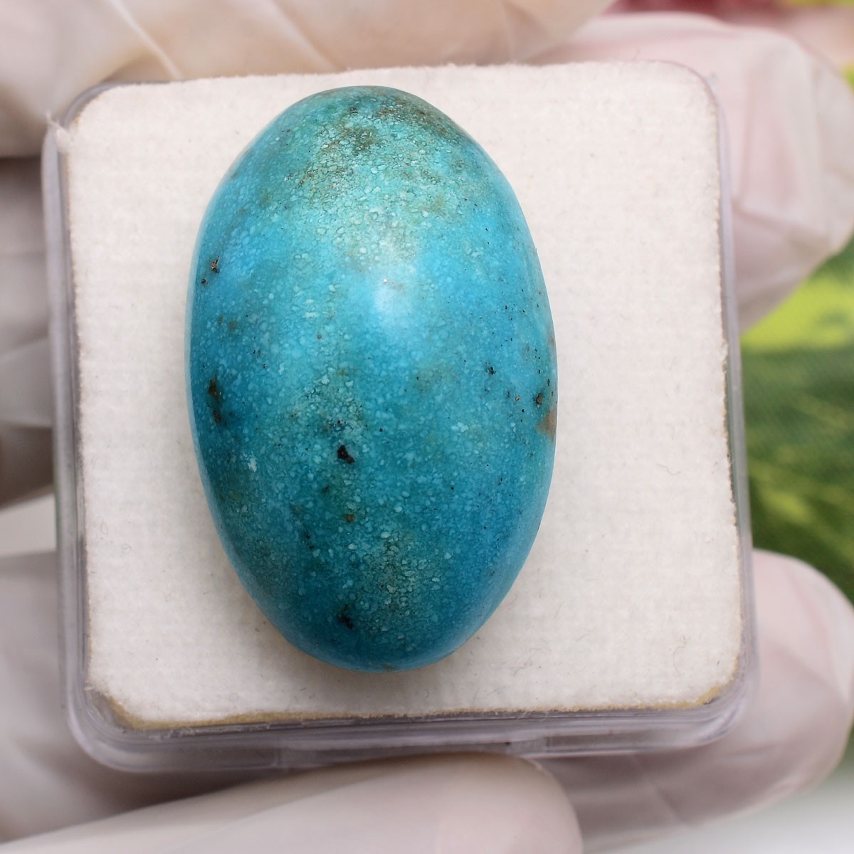 49.65 Ct Natural Persian Turquoise 29mmx18mm Oval Cabochon Untreated Gemstone