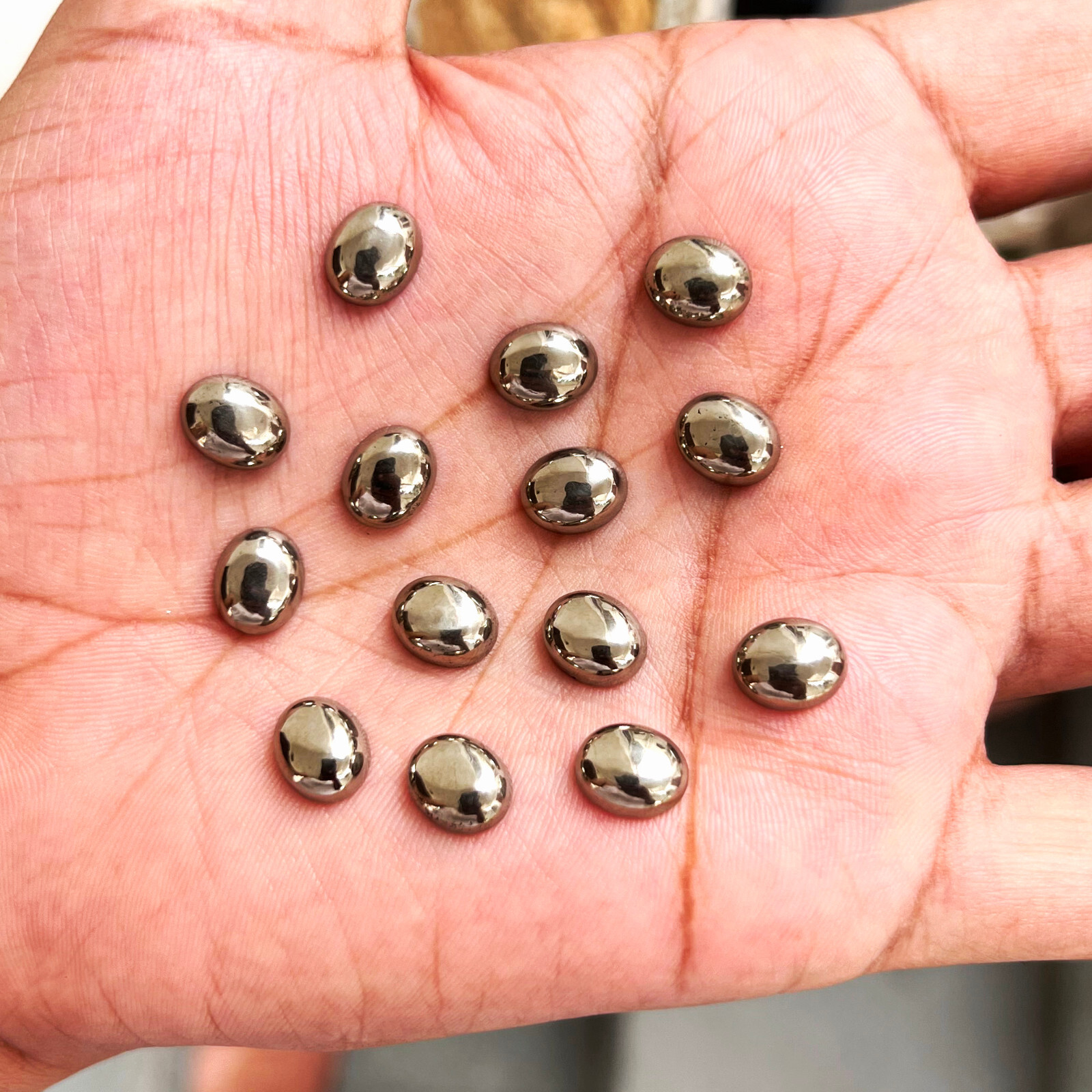Natural Golden Pyrite Oval 4×6 mm to 15×20 mm Cabochon Loose Gemstone Lot