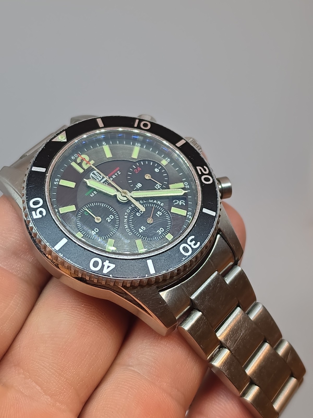 Mare Dominatore Del Mare Mecha Quartz Chronograph 45mm Men’s Watch SS Black Dial