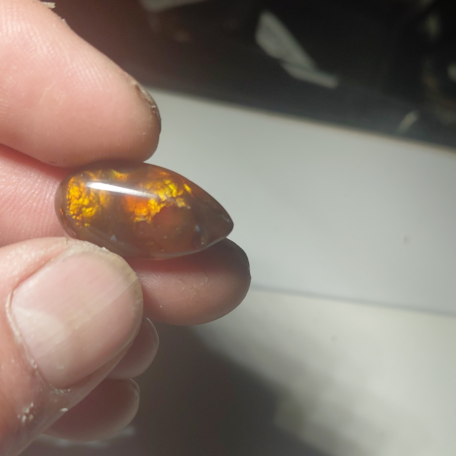 Fire Agate Polished Cabochon Multi Colored Loose Gemstone 1pc