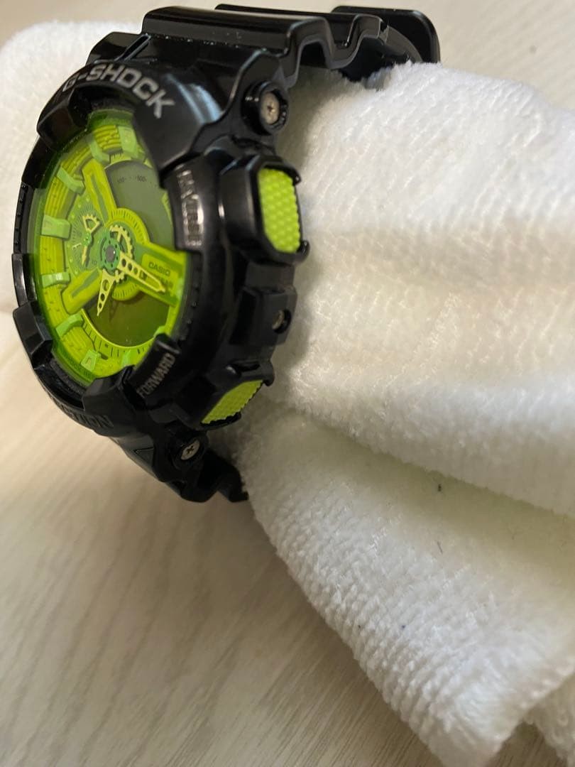 [Excellent Condition] G-SHOCK Watch, Black x Lime Green, GA-110