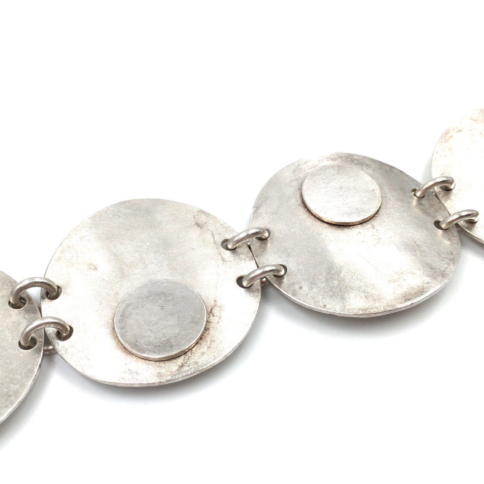 925 Silver Bracelet Designer Jewellery Solid 58g Modernist Space Age Unknown GJ?
