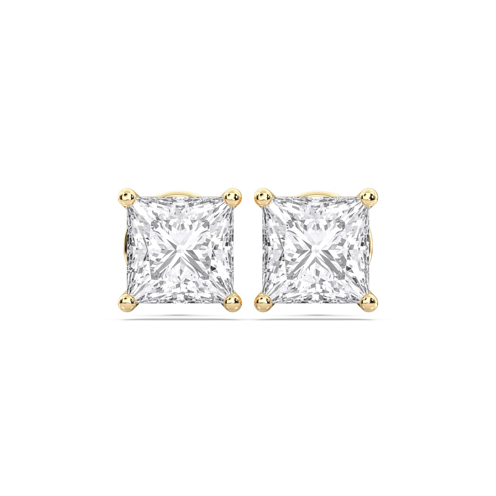 0.50Ct Princess Cut Lab Grown Diamond Stud Earring 10K 14K 18K & 925 Women Gift