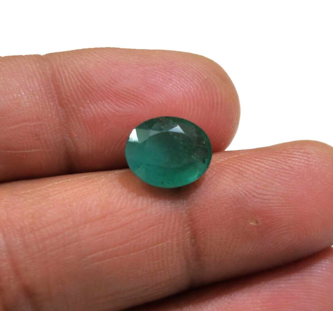 Unique Zambia Green Emerald 3.85 Crt Faceted Oval Shape Loose Gemstone