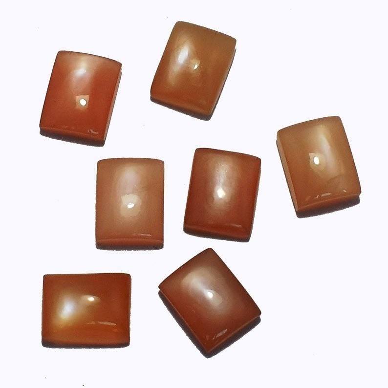 Natural Peach Moonstone Rectangle Cabochon 6x8mm to 12x16mm Loose Gemstone
