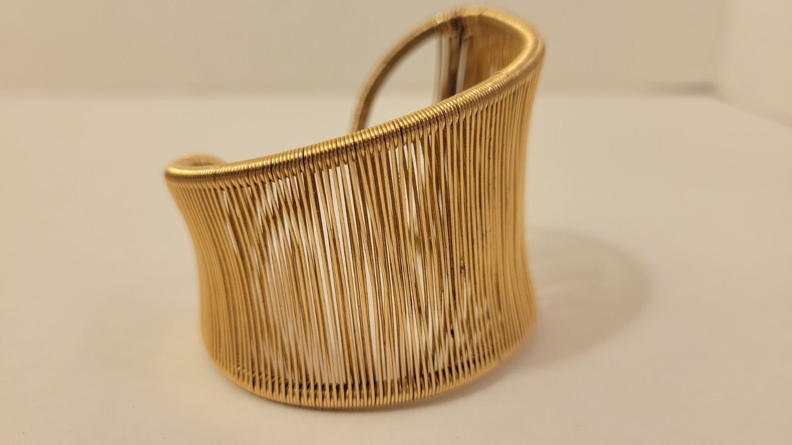 Tana Acton Cuff Bracelet 12k Gold Filled Wave Shape, Hand Crafted Adjustable