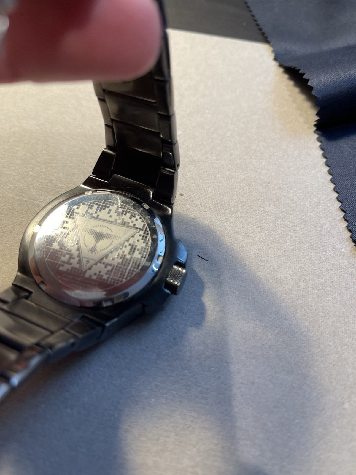 GUESS W0041G1 Chronograph Quartz “Tiesto” Black Stainless Steel Mens Watch 45mm