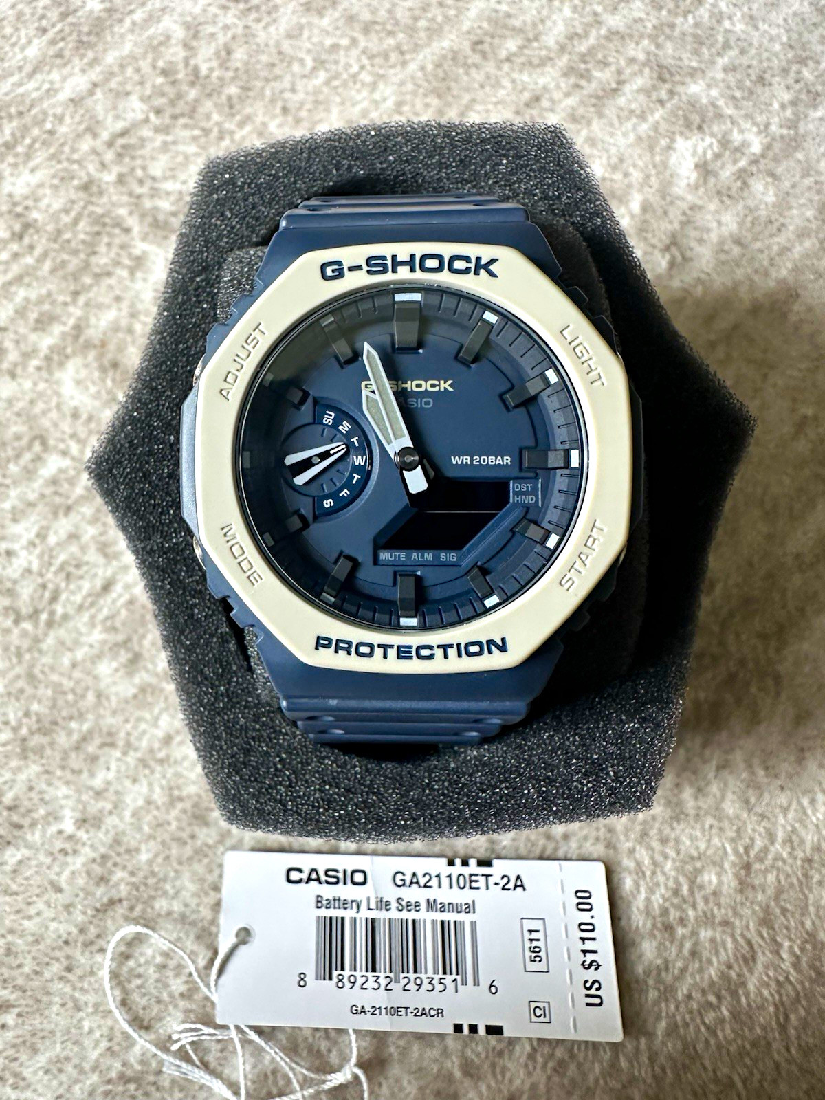 Casio G-SHOCK GA-2110ET Blue Analog-Digital 200m Unisex Wristwatch Box Papers