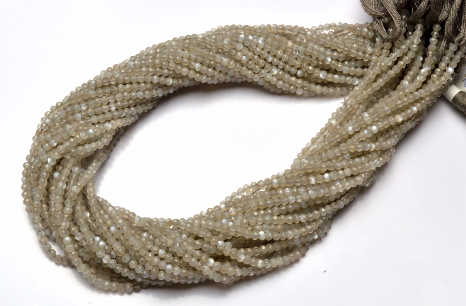 Natural Gem African Grey Moonstone 2.5MM Approx. Facet Rondelle Beads 13″ Strand