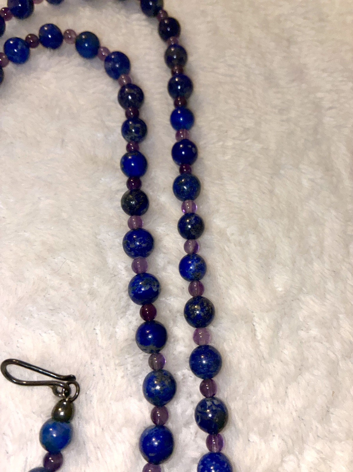 Jay King DTR Lapis Lazuli Beaded Necklace Sterling Silver 925 Mine Finds 35.5”