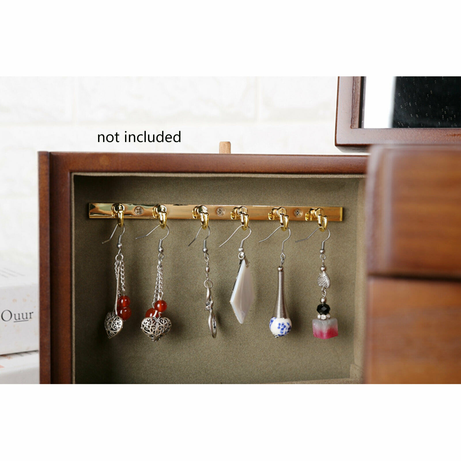 5 Layers Vintage Large Jewelry Organizer Wooden Storage Box Case with 4 Drawers