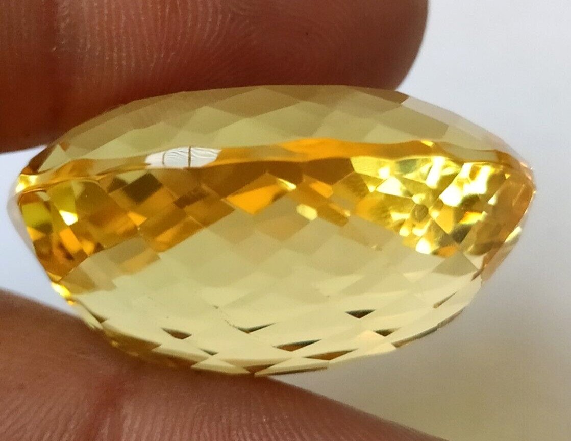 AAA+ Large Shiny Yellow Sapphire Oval Cut 76.60 Ct. Loose Gemstone @Pendant Gift