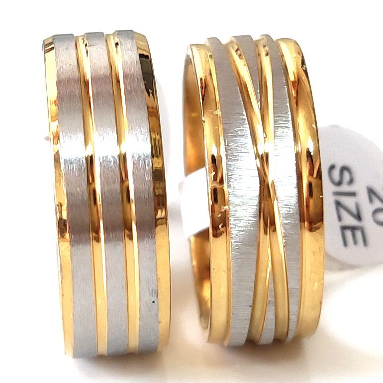 New 30pcs Gold Stripe Line TOP MIX Stainless Steel Rings Party Jewelry Bulk lots