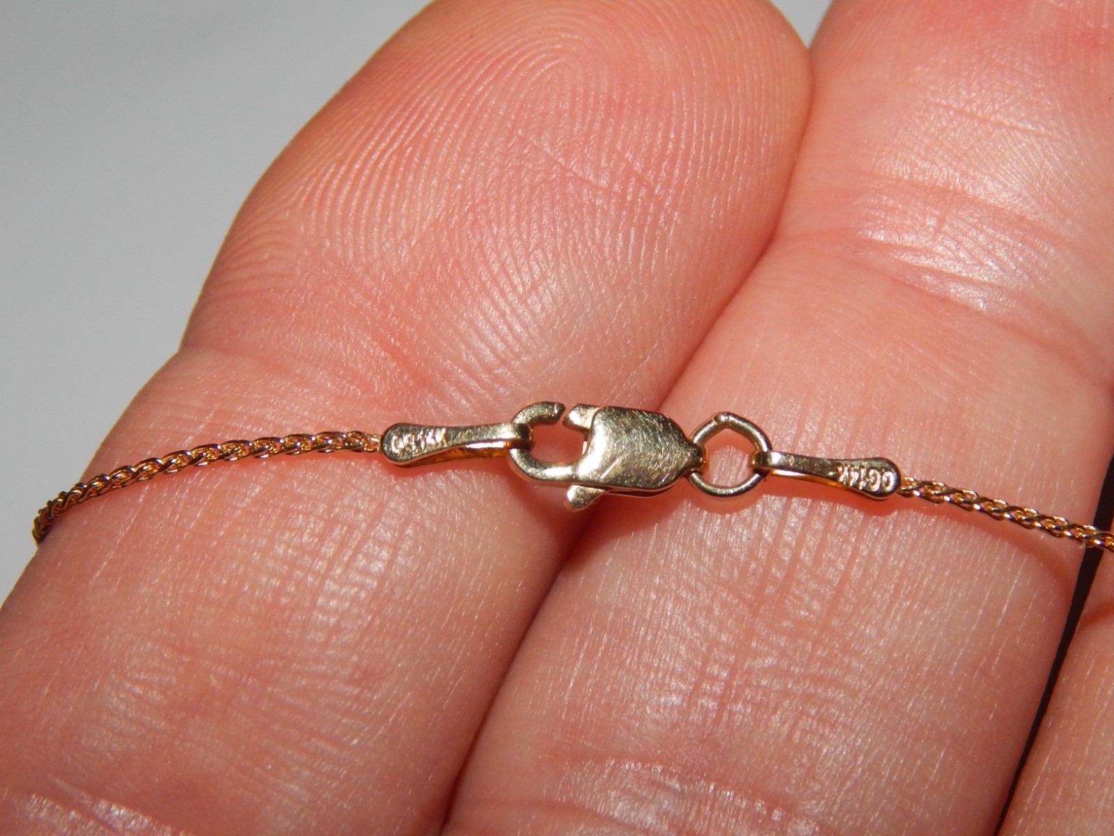 14K YELLOW GOLD .75 MM THIN DIAMOND CUT WHEAT LINK NECKLACE 24 INCH LONG