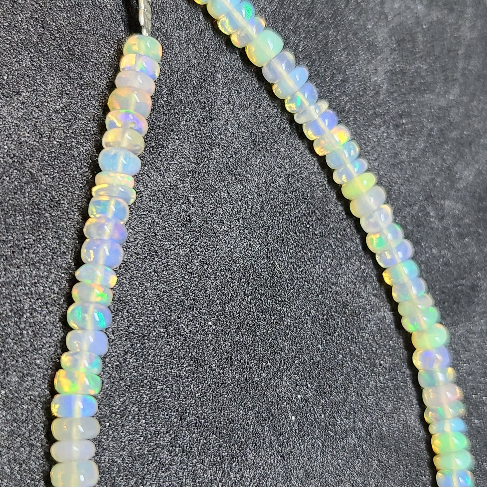 Combo AAA+ Welo 48 CTW Opal Rondell beaded necklace & Bracelet, Sterling silver