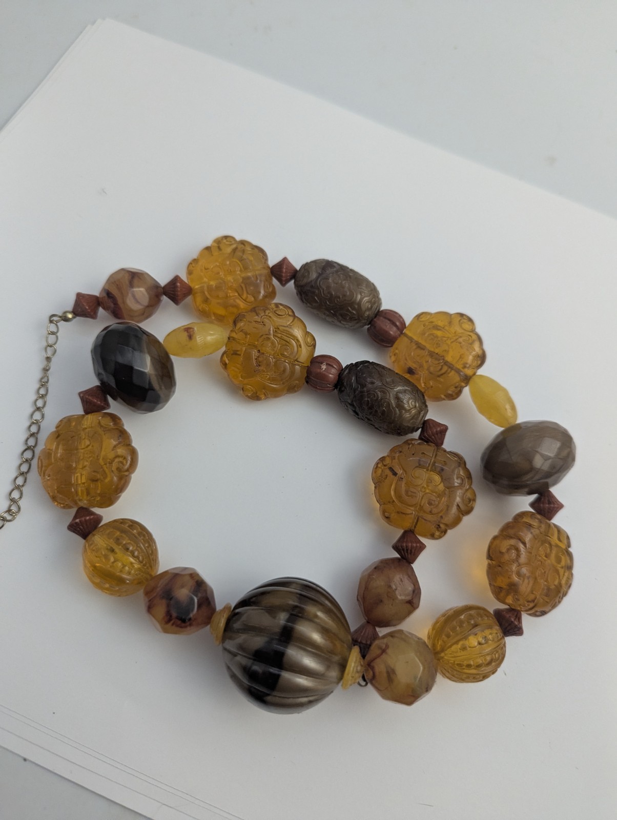 Vtg Mod Faux Turquoise Amber Tribal Jewelry lot 9 Pc Some Real Gems