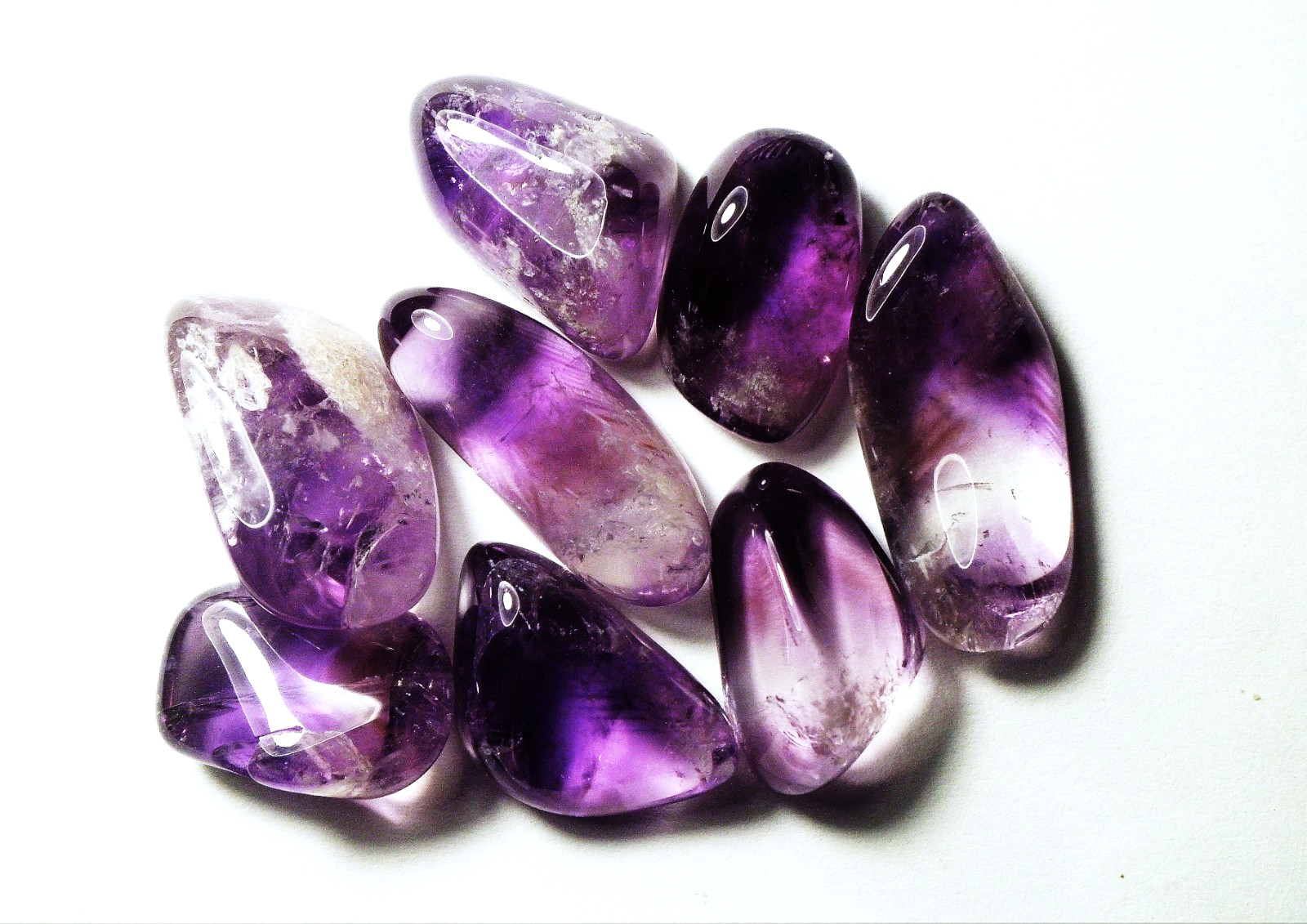 100cts ASSORTED POLISHED PHANTOM AMETHYST ZAMBIA AFRICA # 12