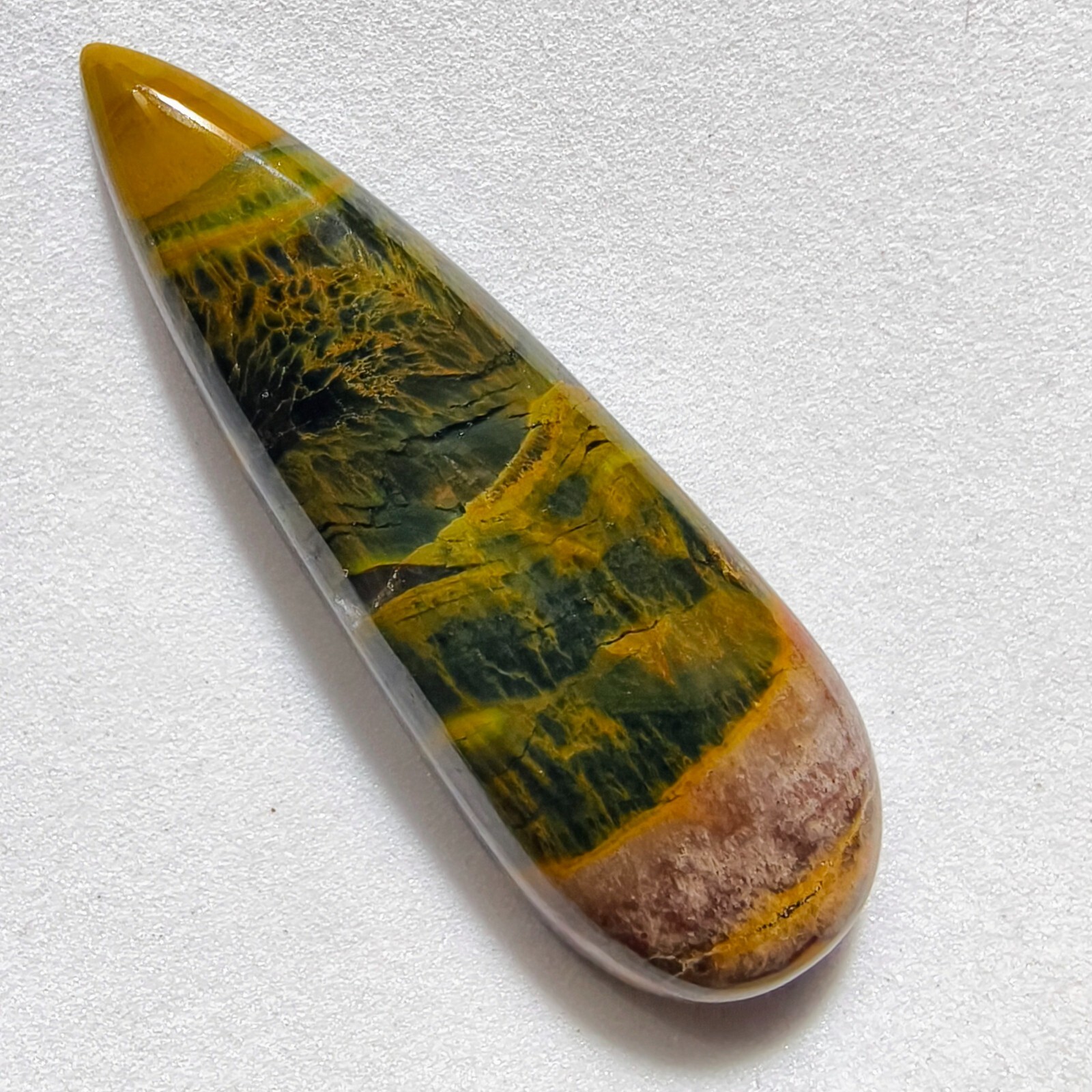 35 Cts Natural Ocean Jasper Cabochon Gemstone 45.4×15.3×6.6 MM