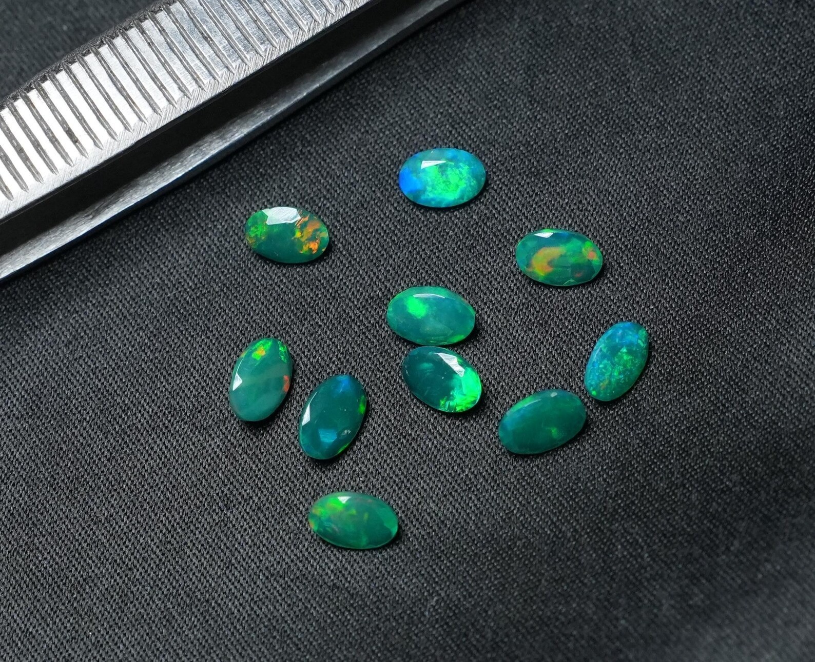 Natural Green Ethopian Opal Oval Faceted Cut 3x5mm To 8x10mm Loose Gemstone