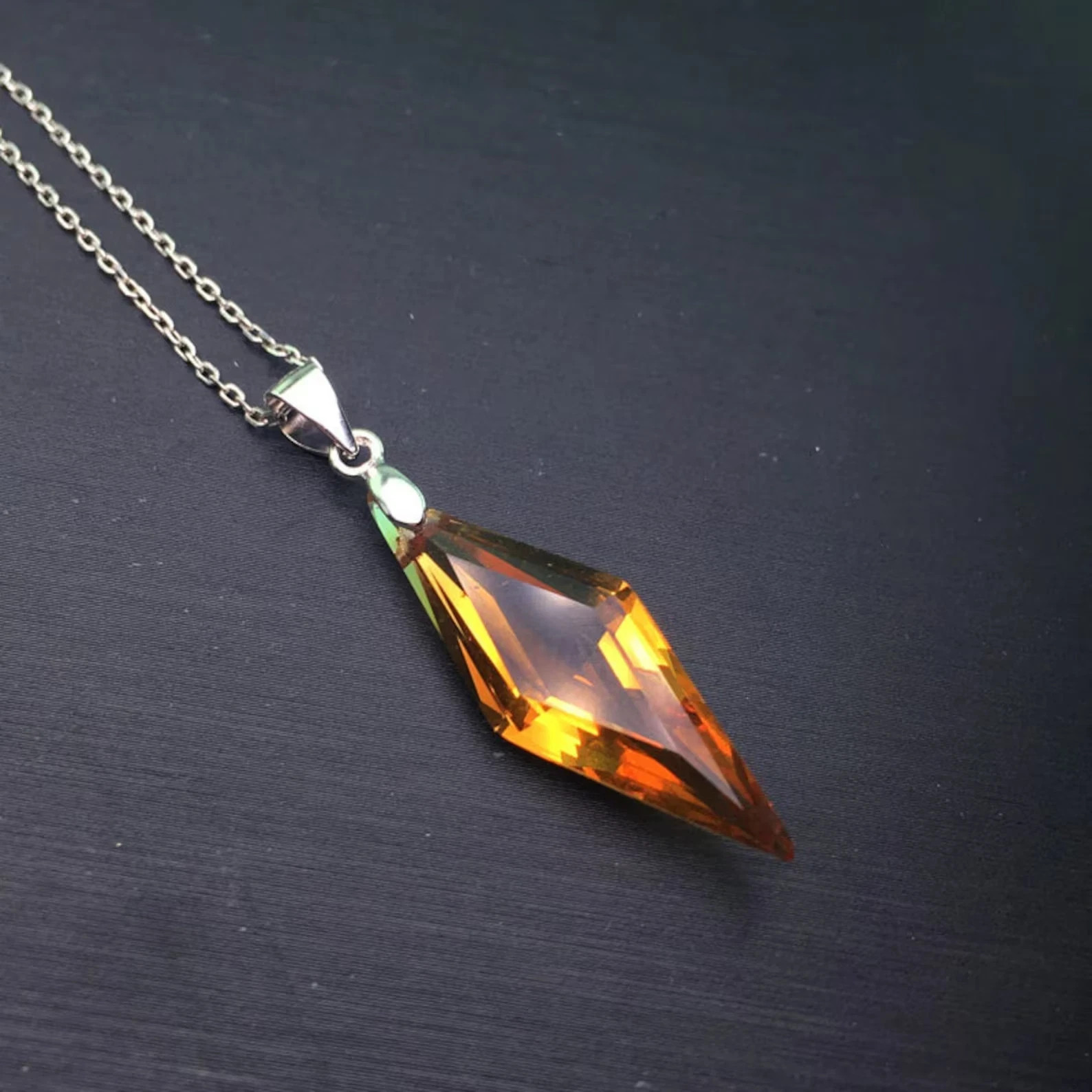 Fancy Cut Bio-Color Zultanite Pendant: Sterling Sliver Jewelry With Sliver Chain