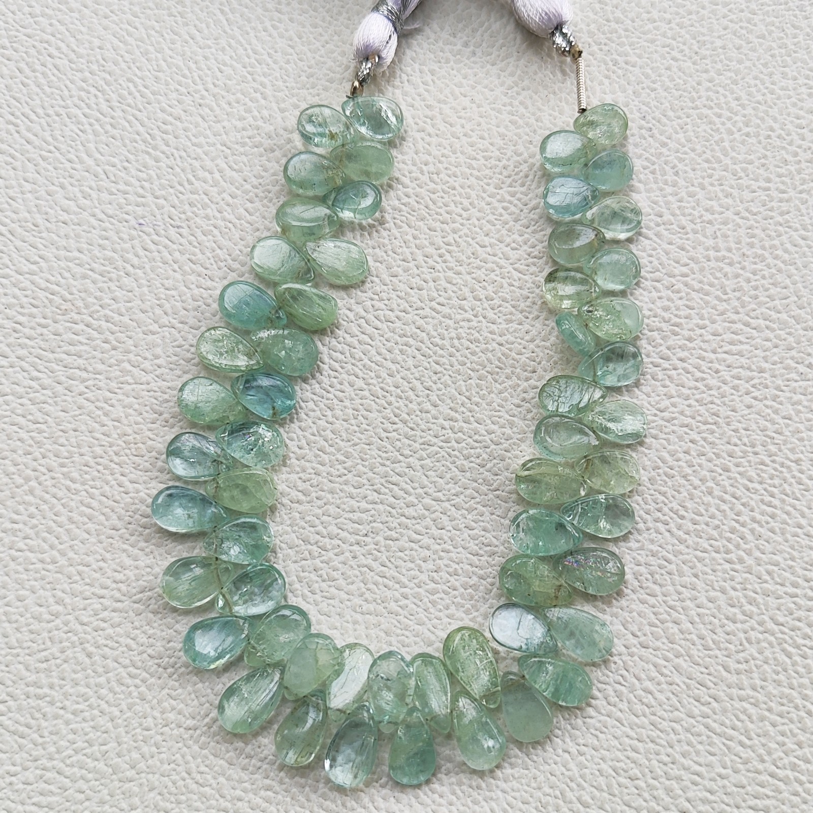 Natural Aquamarine Pear Beads 8×6 to 10x7mm Smooth Brazil Gemstones 8″ Strand