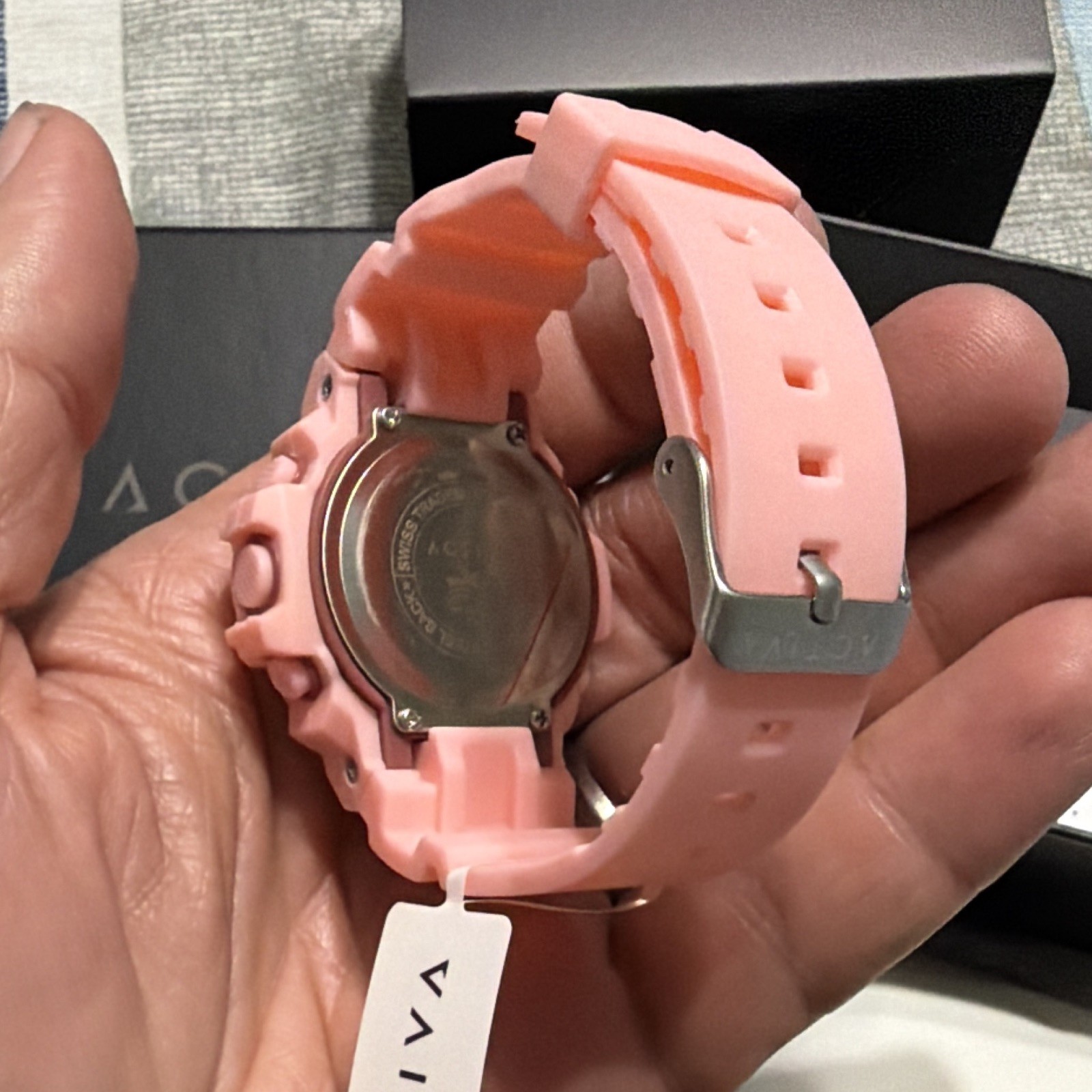 Activa ACW532-002 Quartz Digital 50m Alarm Backlight Pink Resin w/ Box+Manual