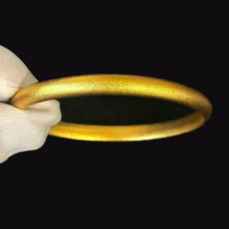 Golden Gold Tone Smooth Band Bangle Bracelet, 7.4-7.9 inch