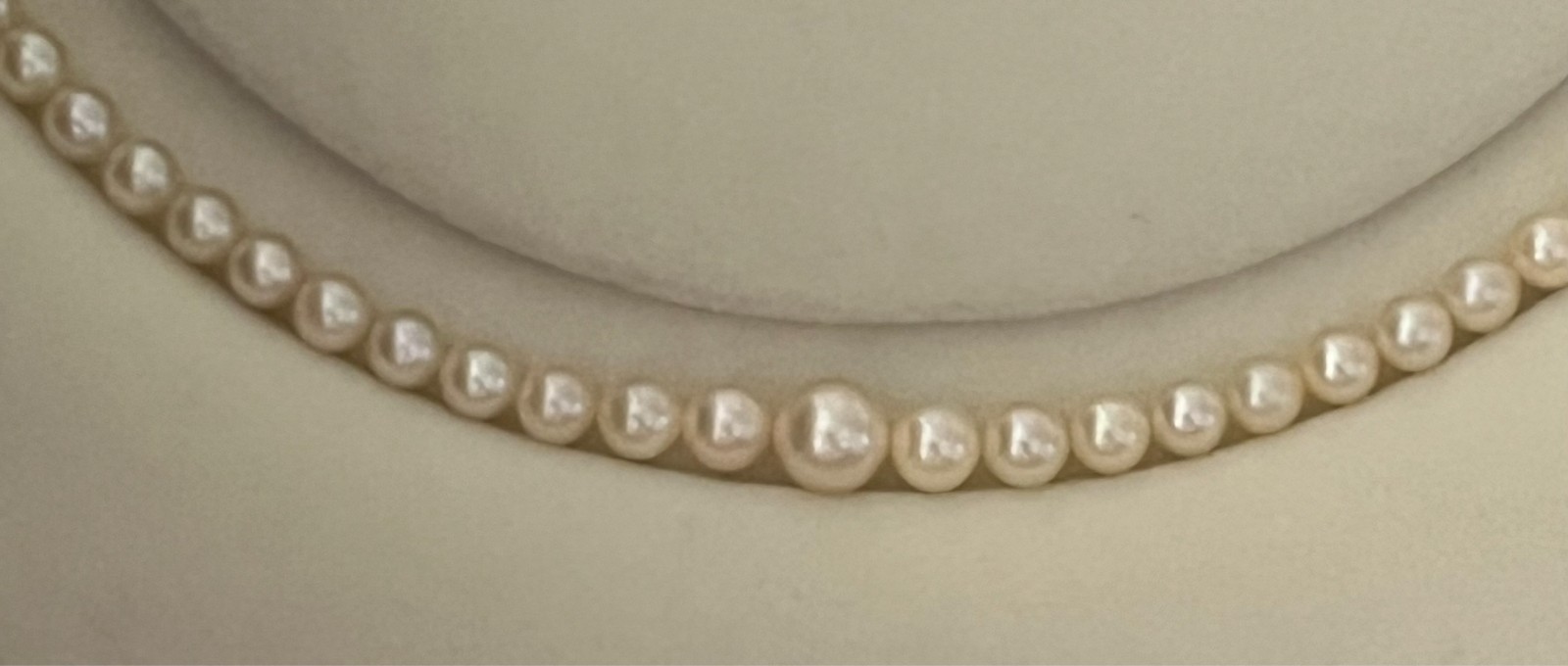 Art Deco Graduated Akoya Pearl Necklace 3.6-7.2mm 45.5cm Silver Marcasite Clasp