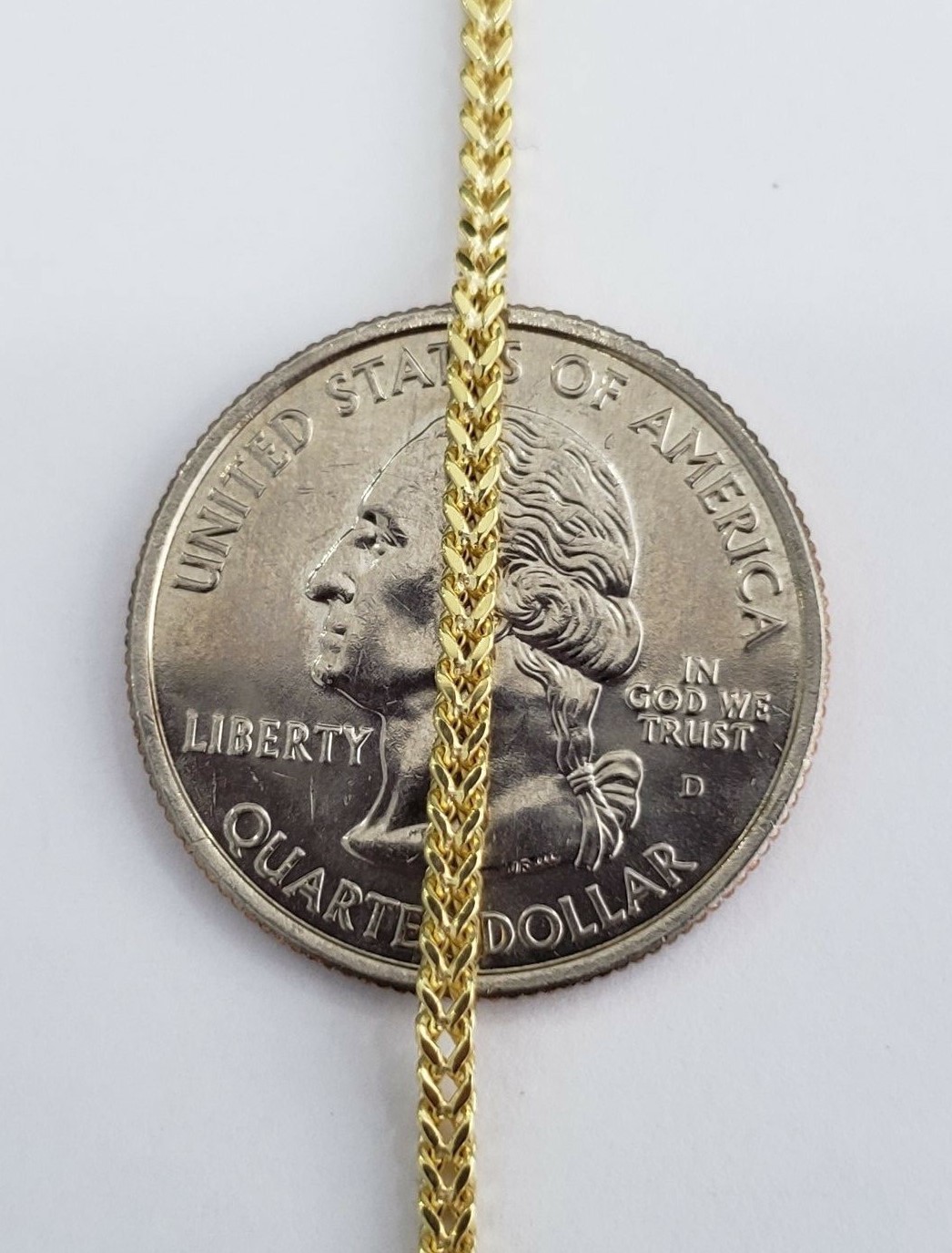 10K Yellow Gold Franco Box Chain Link 2mm Thin Necklace 20 Inches Unisex