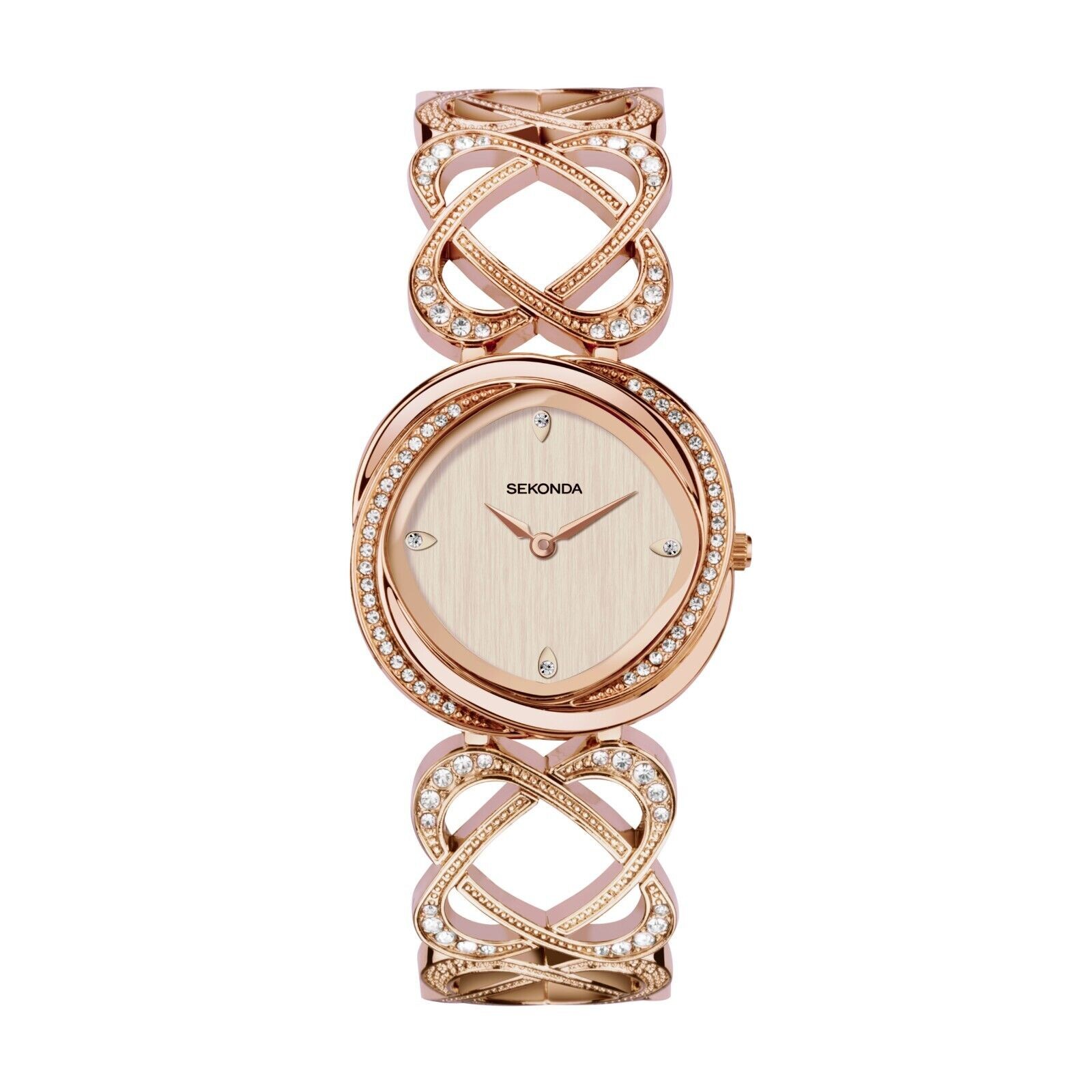 Sekonda 29mm Ladies Sparkle Hidden Hearts Rose Gold Watch Model 40507