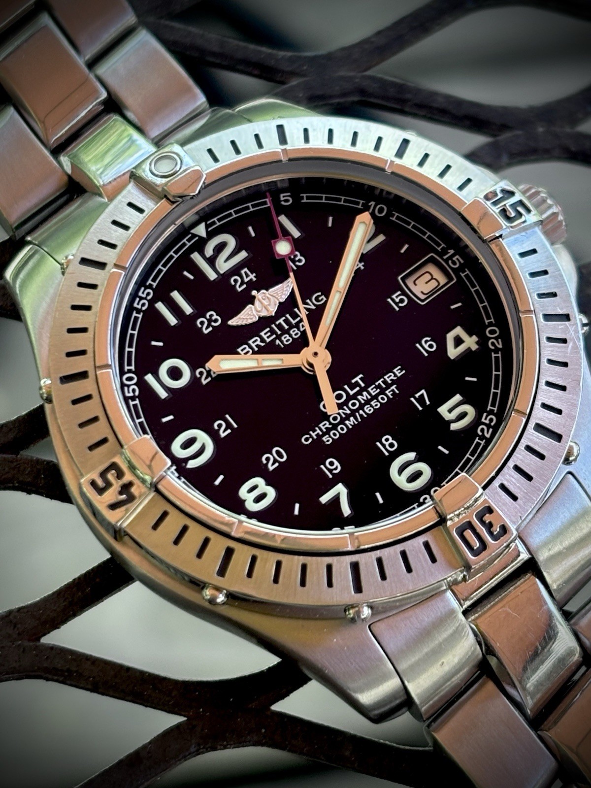 Breitling Colt FULL KIT! Chronometre 500M Quartz A74350 DIVER Arabic Black