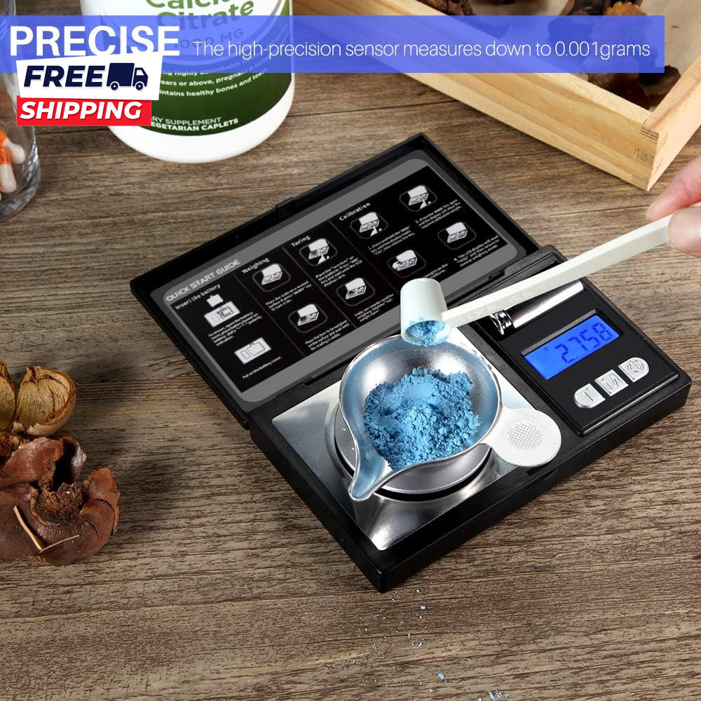 Milligram Scale 50G/0.001G Digital Jewelry Scale Micro Gram Scale for Powder Med